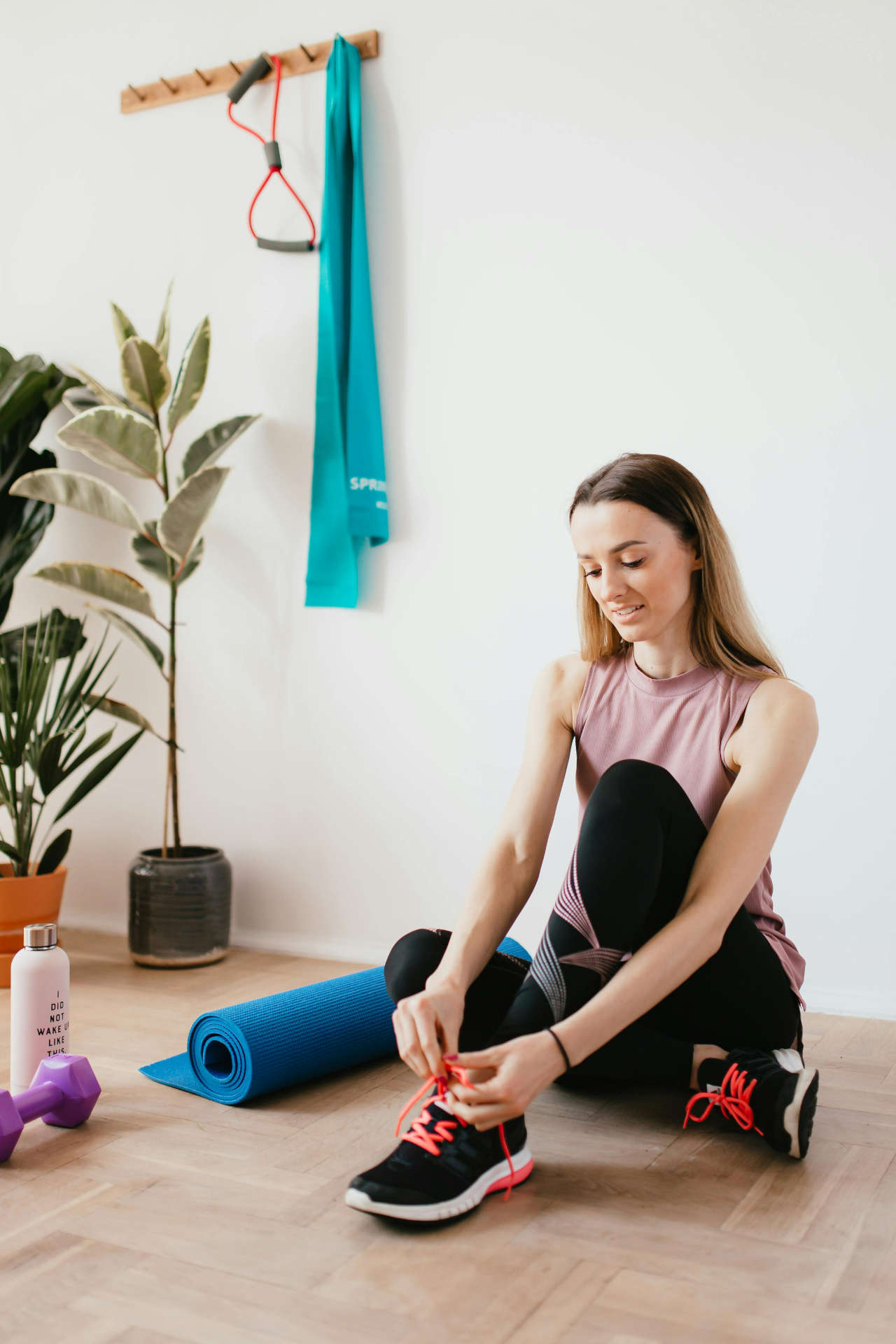 Woman in Yoga Studio and Workout Clothes