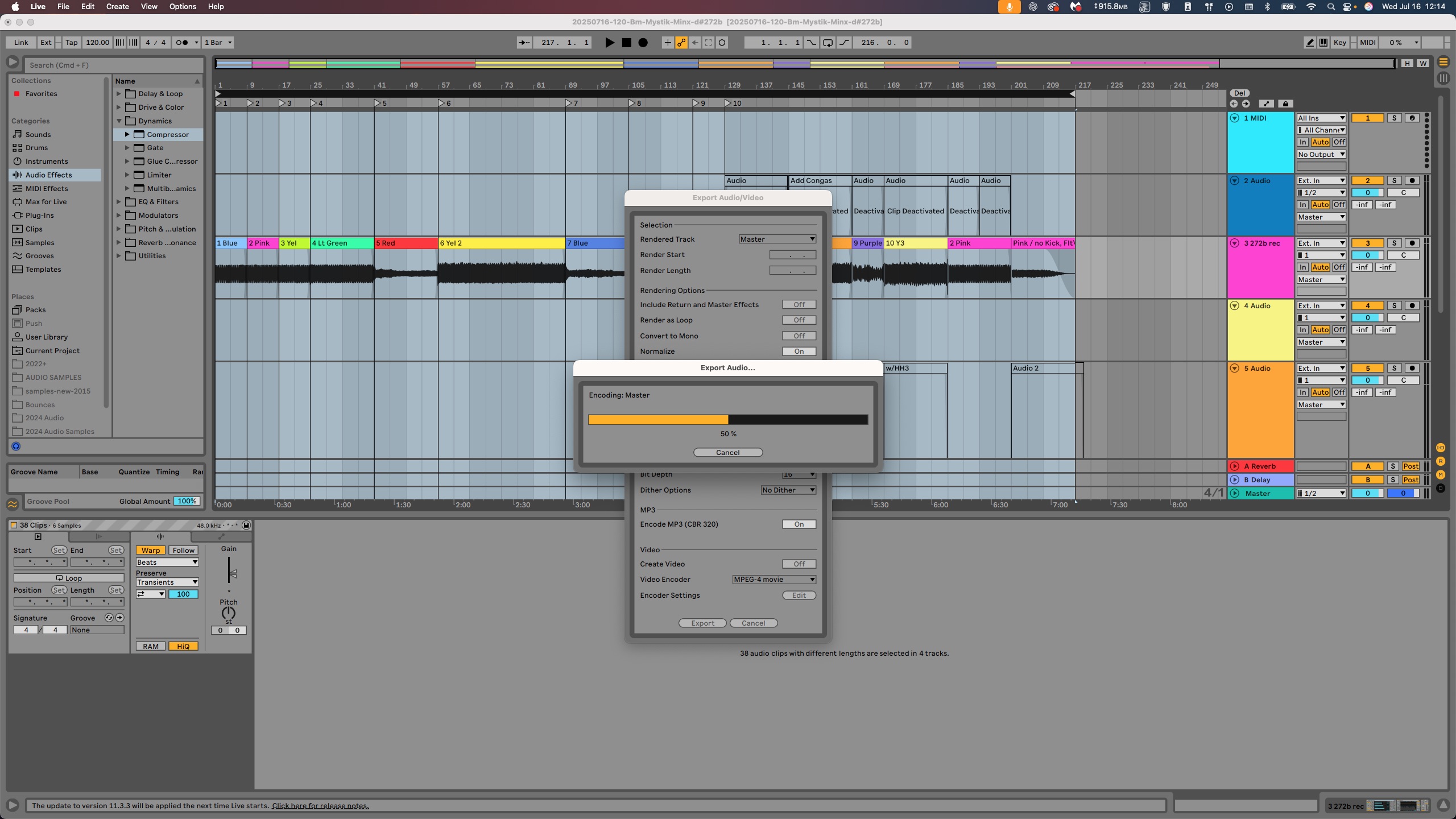 Ableton Live Exporting Audio