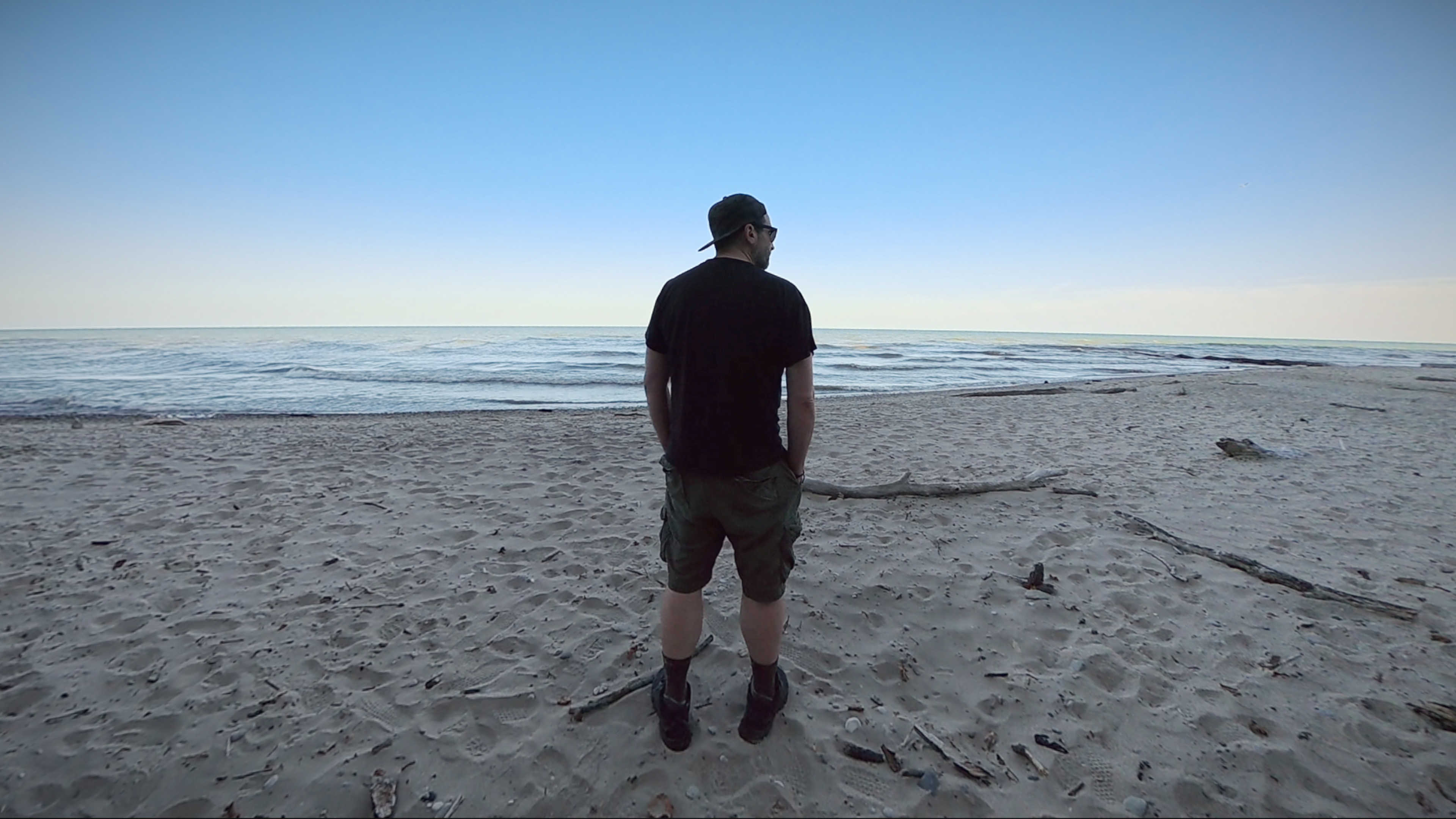 Me standing and looking out over Lake Michigan