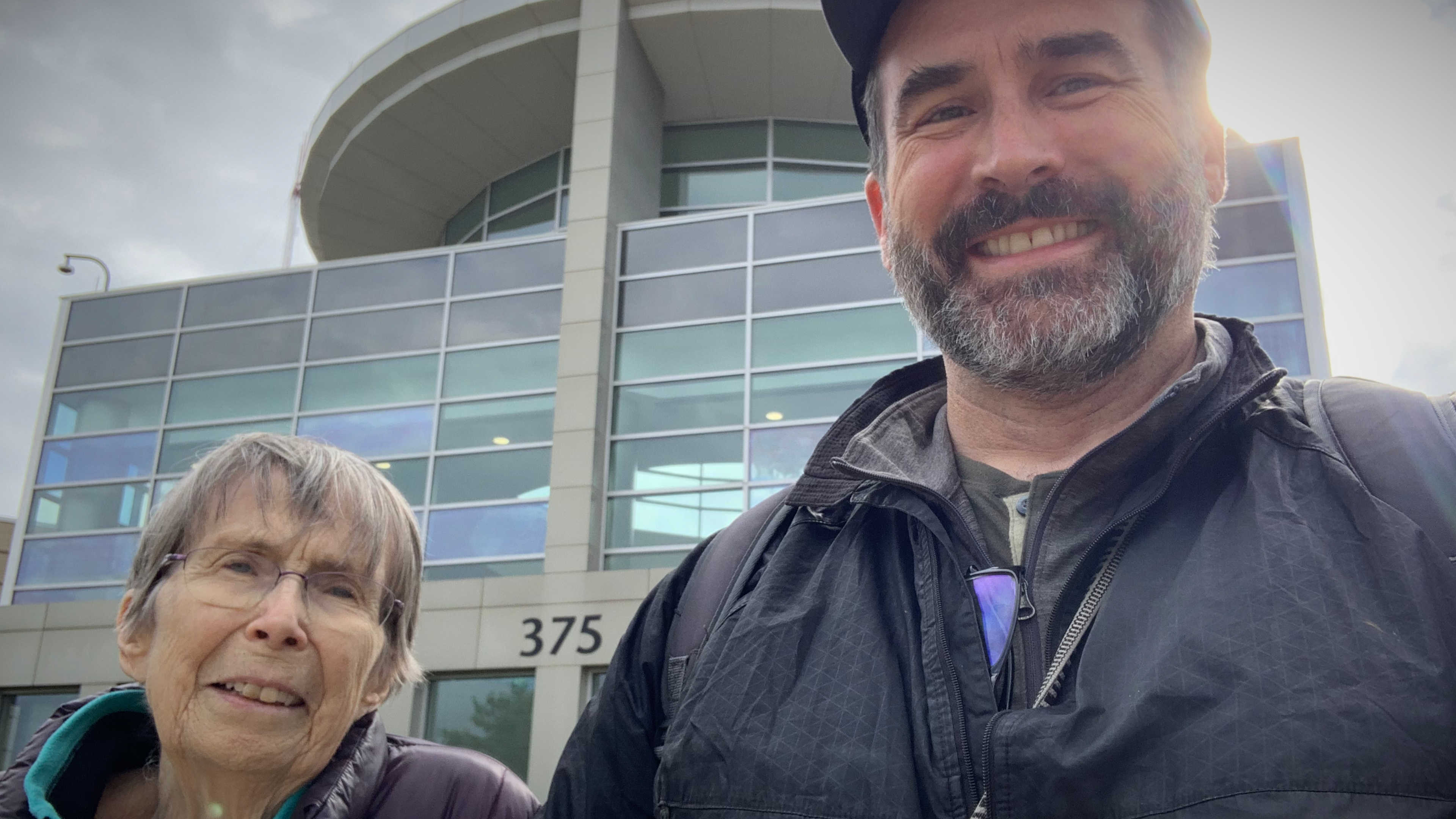 My mother and I outside of the River Woods Medical Center in Milwaukee, WI