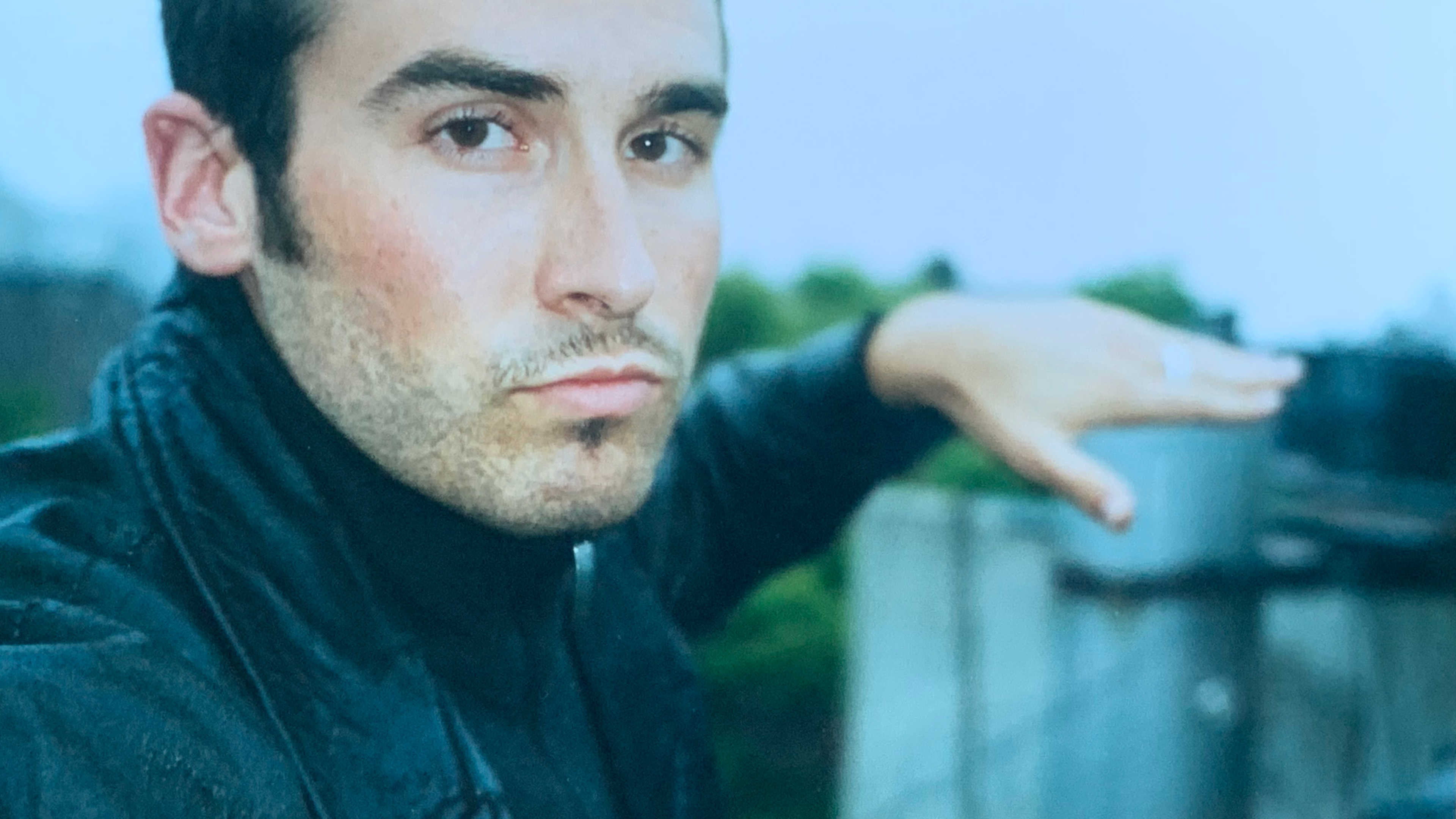 Selfie in a leather jacket on a rooftop in New York City