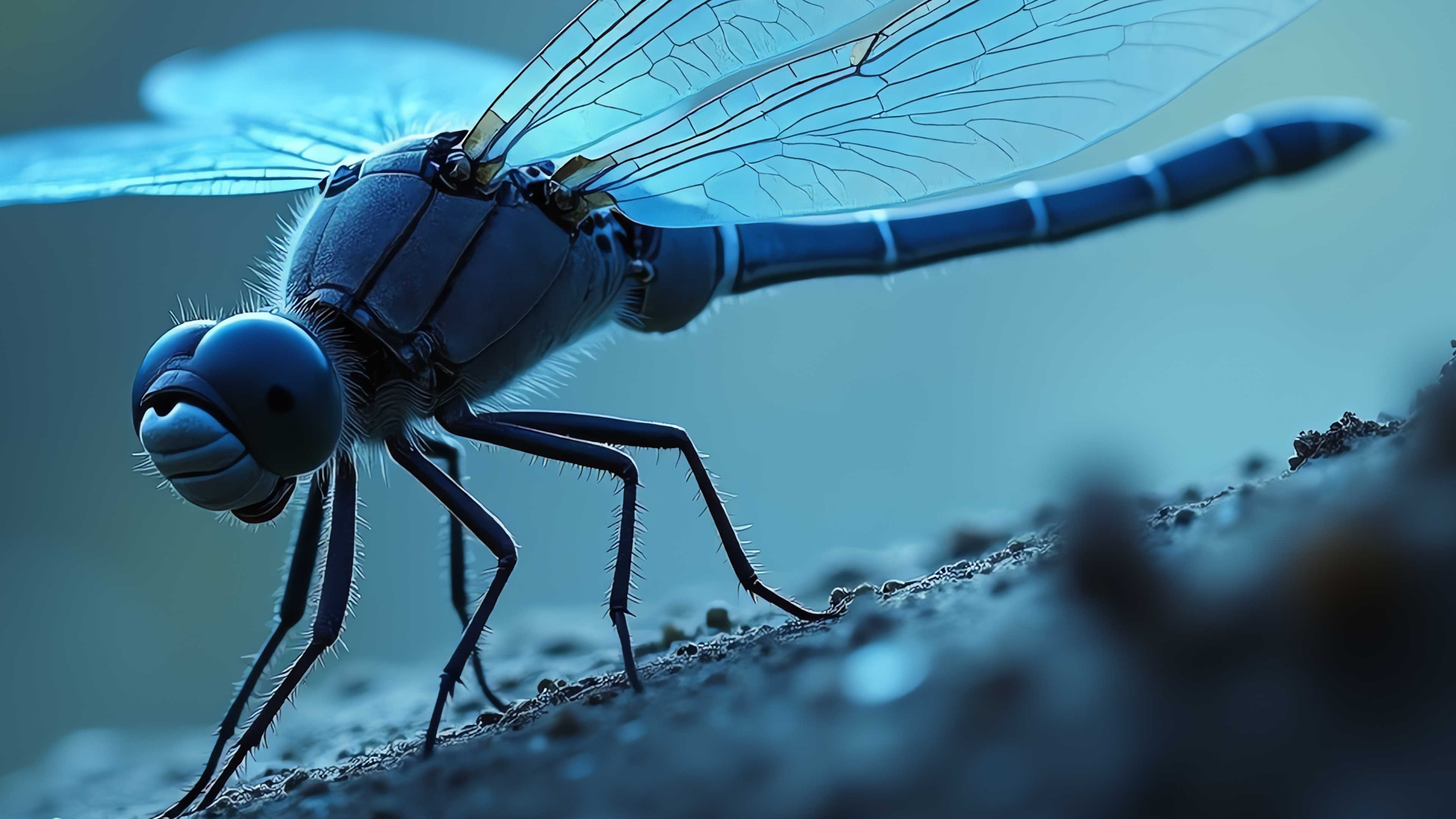 Closeup on a digital dragonfly